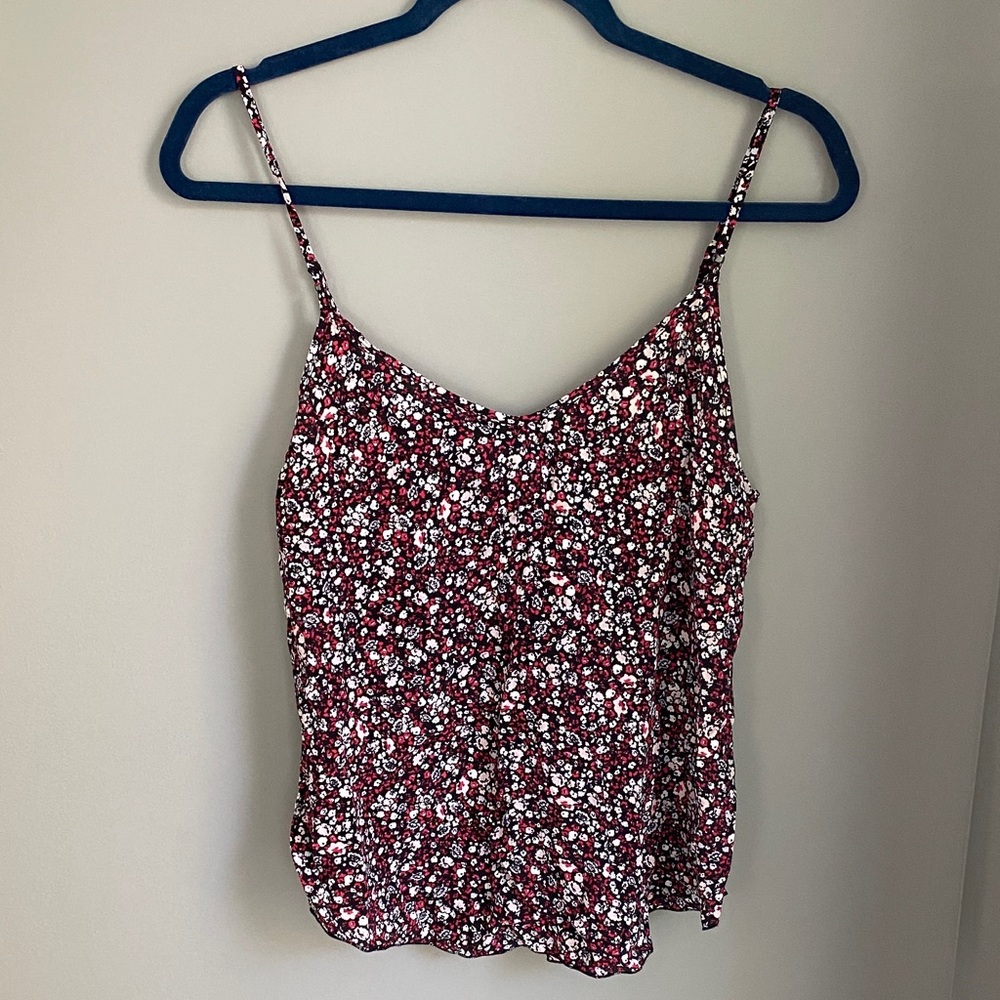 076. 100% silk Wilfred Floral Spaghetti Strap Top